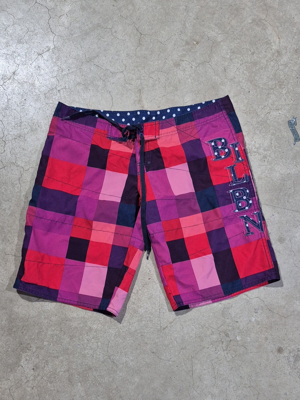 Billabong Men's Red & Pink Plaid Boardshorts Womans Size 7